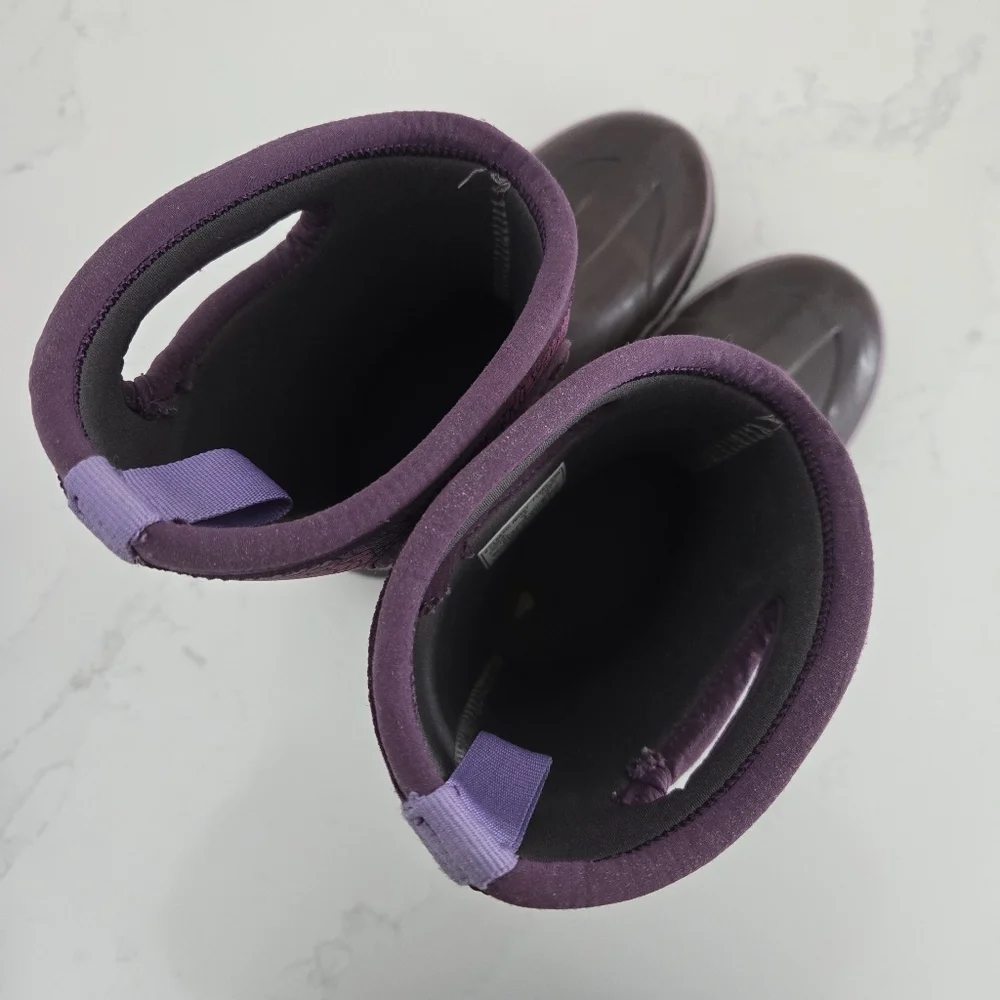 Bogs Classic High Handles Rosey Purple Floral Waterproof Insulated Snow Boots 4